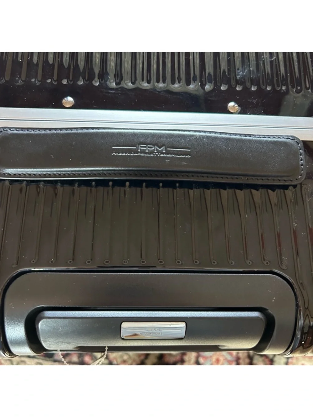 FPM Milano bank collection hard shell suitcase. NWT. Black/silver.